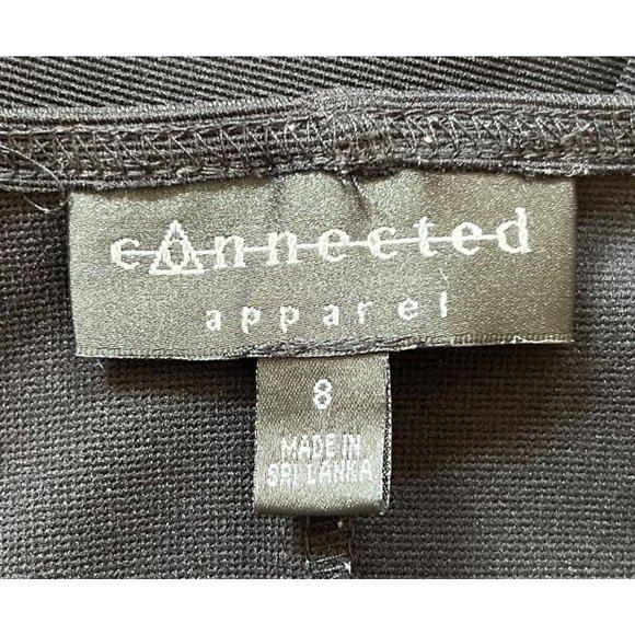 Connected Apparel Women's Black Velour V-Neck Sleeveless Sheath Cocktail Dress 8 - Picture 5 of 6